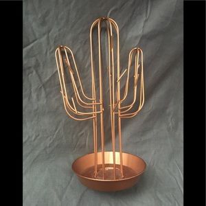 Golden Wire Cactus Jewelry Stand
